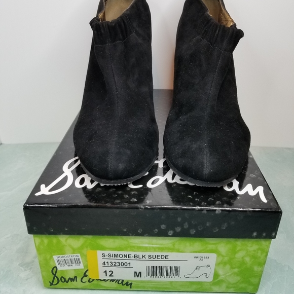 LNIB Sam Edelman Black Suede Booties - Picture 6 of 6